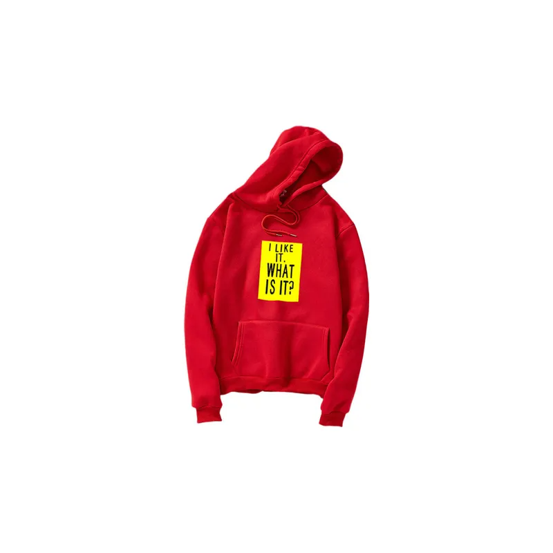 Couple Fleece Loose Thickened Long Sleeve Pocket Sweatshirts Hoodie red