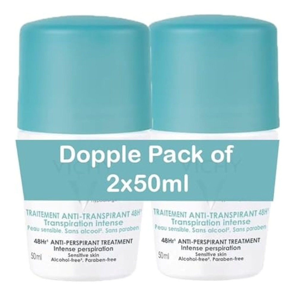 Vichy Unisex 48H Anti-Perspirant Roll-On Intense 50 Ml x 2 Pieces